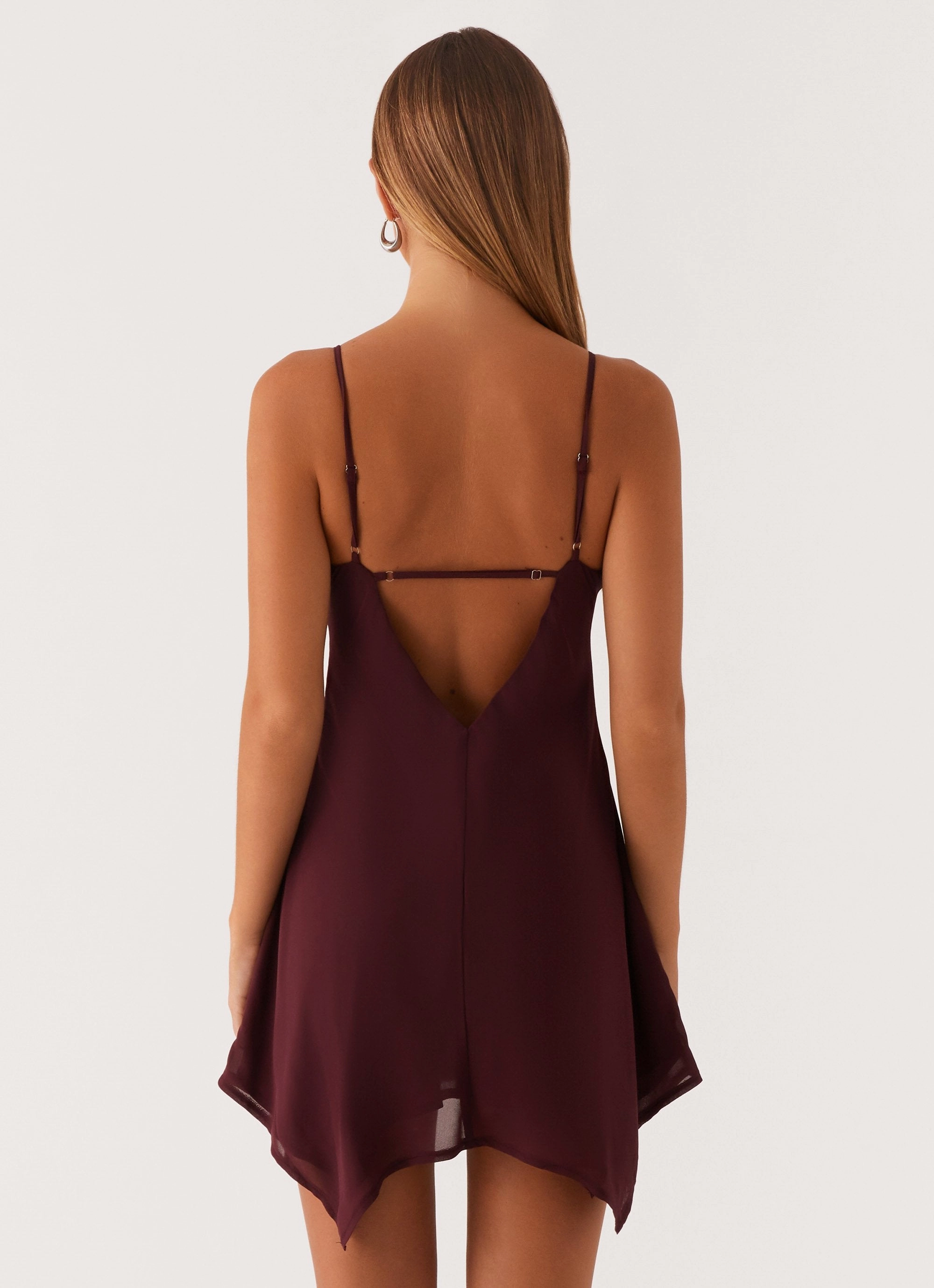 Bow Soft Briella Chiffon Mini Dress - Mulberry