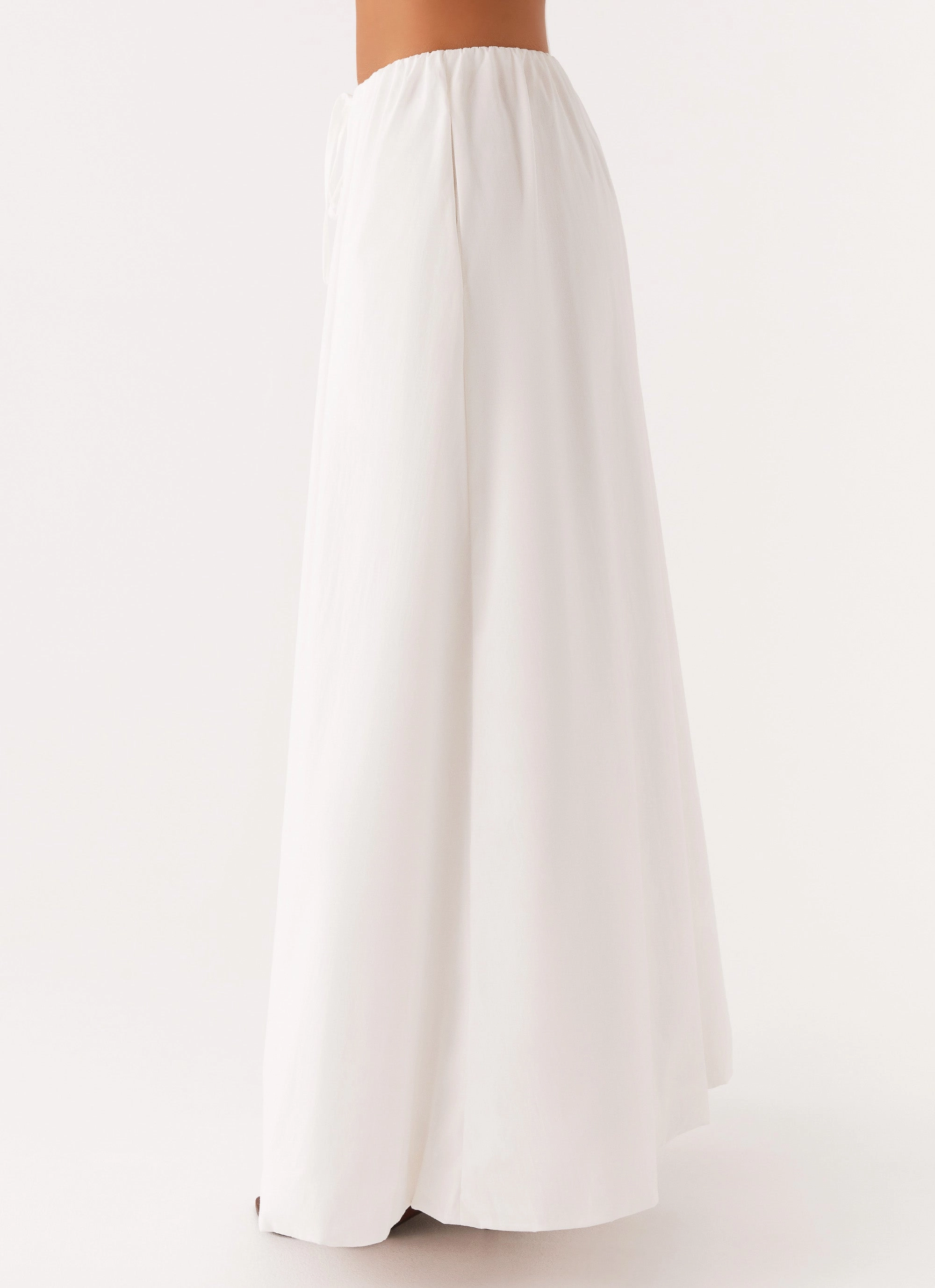 Two Tone Trim Cheryl Maxi Skirt - White