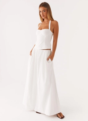 Easy Layer Everyday Vibe Cheryl Maxi Skirt - White