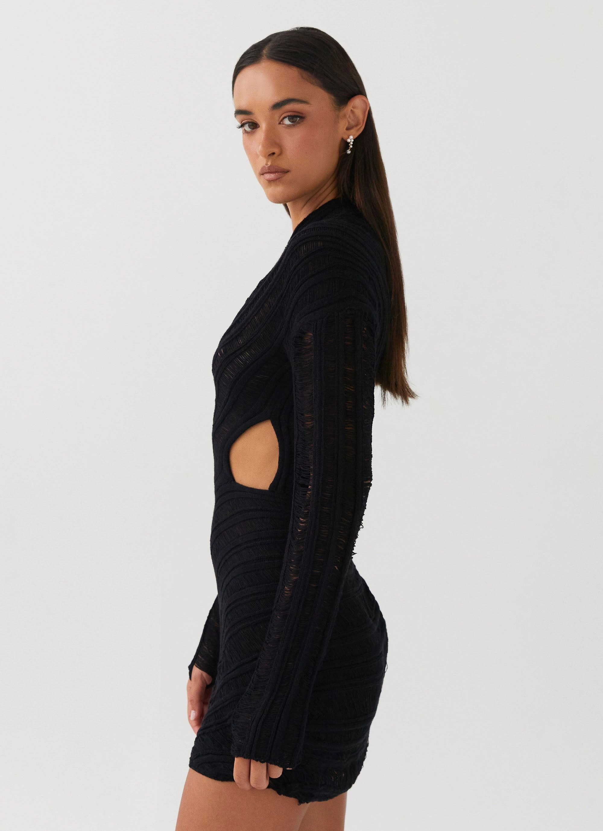 Elegant Outline Angels Wing Dress - Black