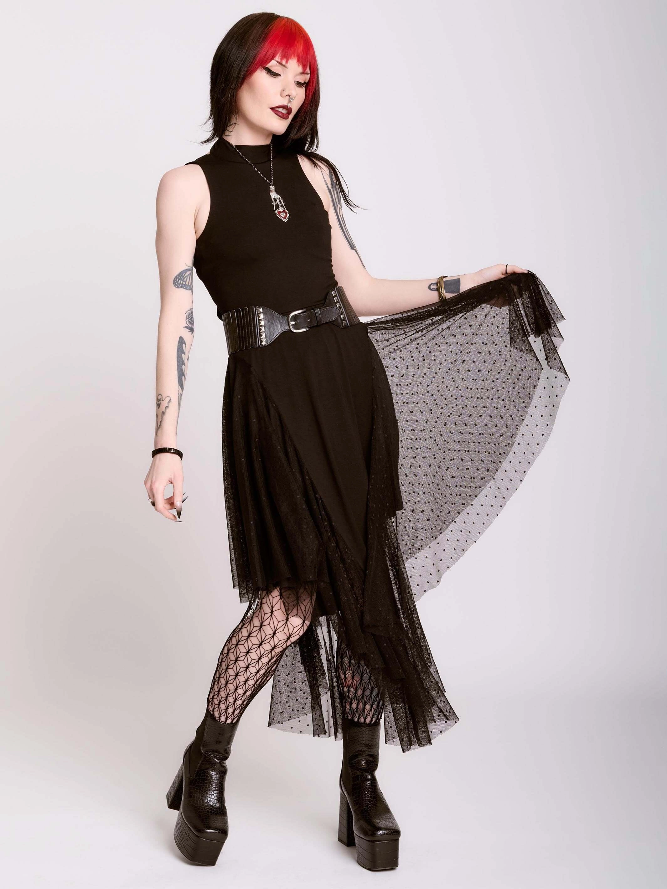 Silk Shine Chilly Day Layers Dark West Dress