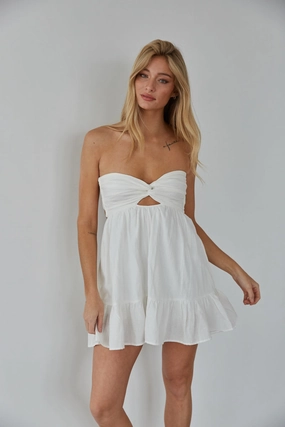 Savannah Twist Front Romper Solid-color