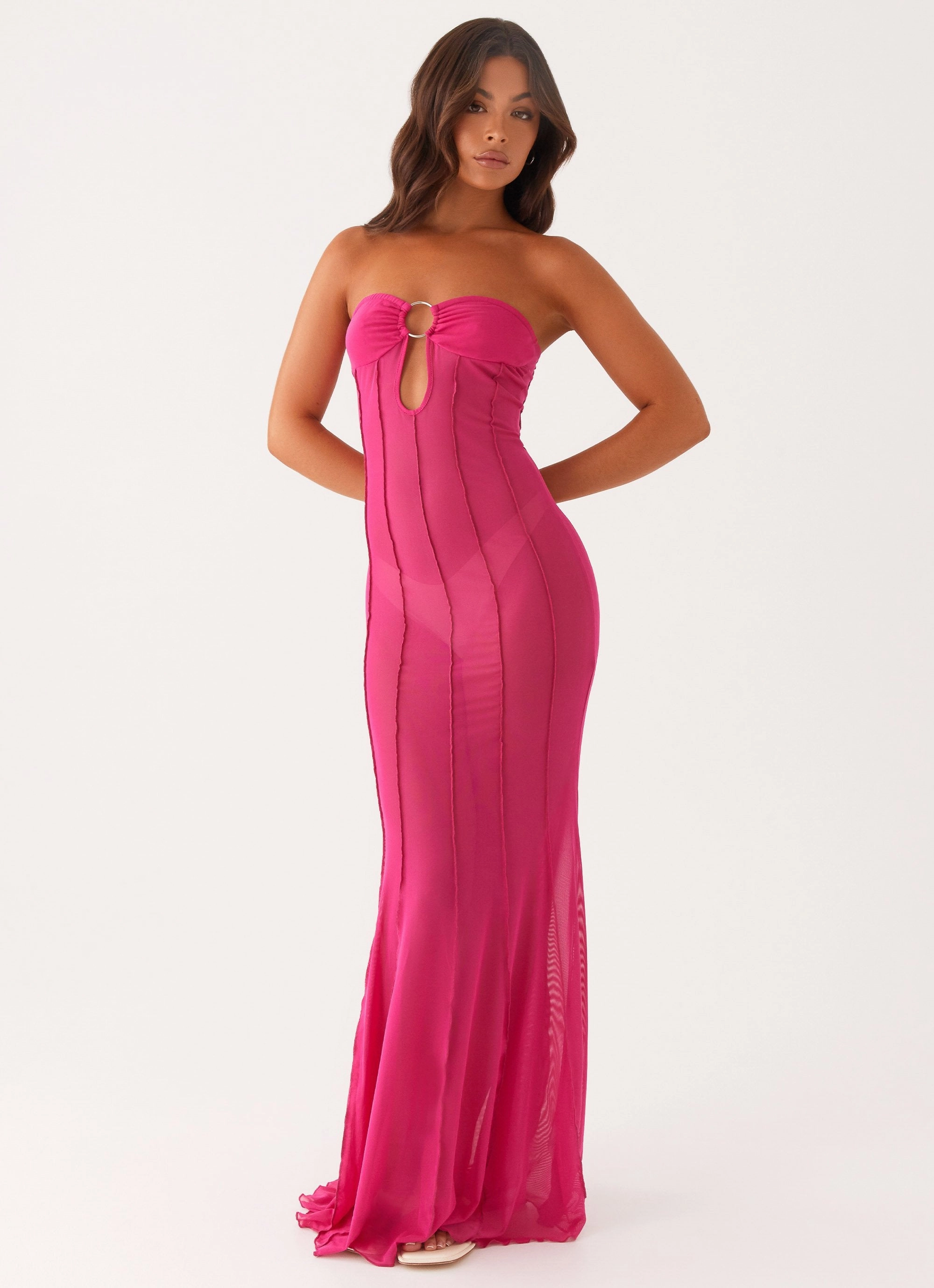 Soft Hue Belted-Style Kennedy Maxi Dress - Fuchsia
