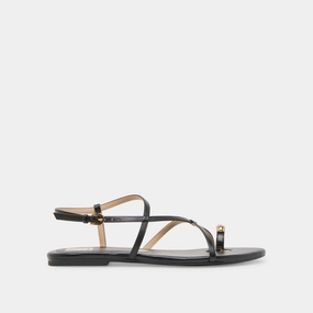 KESHA SANDALS BLACK LEATHER Soft Straps