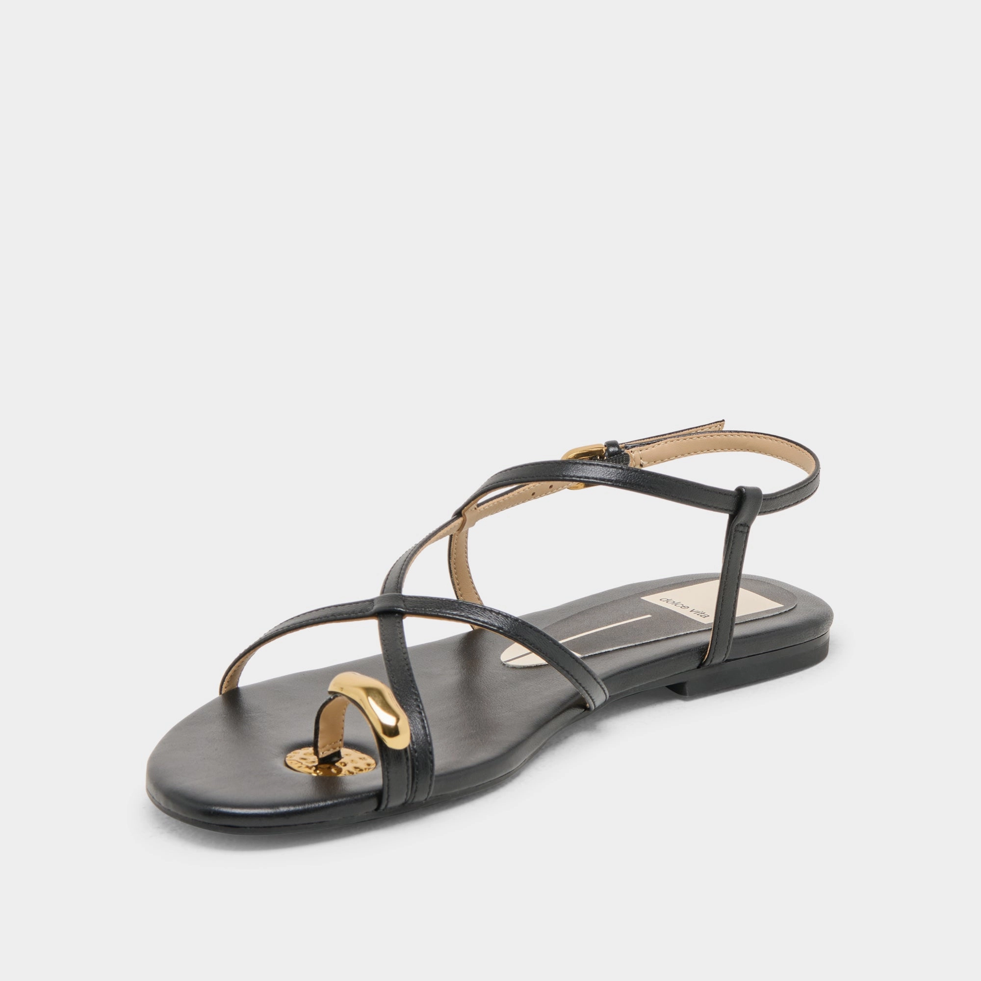 Non-slip Fit KESHA SANDALS BLACK LEATHER