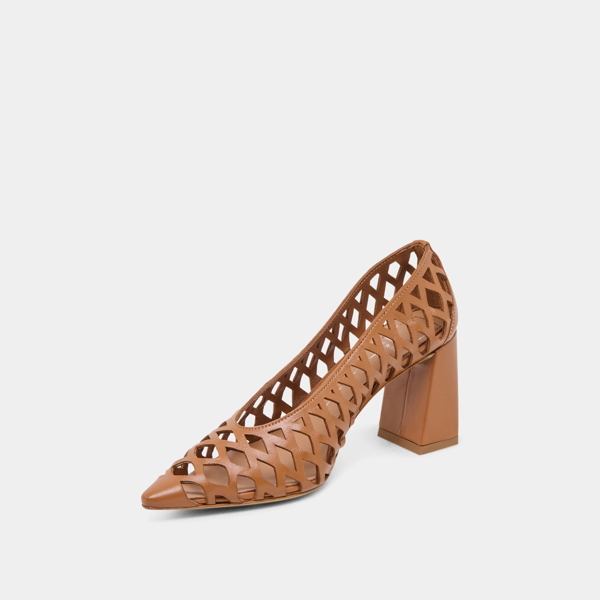 Korean Glow TANYA HEELS COGNAC WOVEN LEATHER