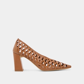 Timeless Walk TANYA HEELS COGNAC WOVEN LEATHER