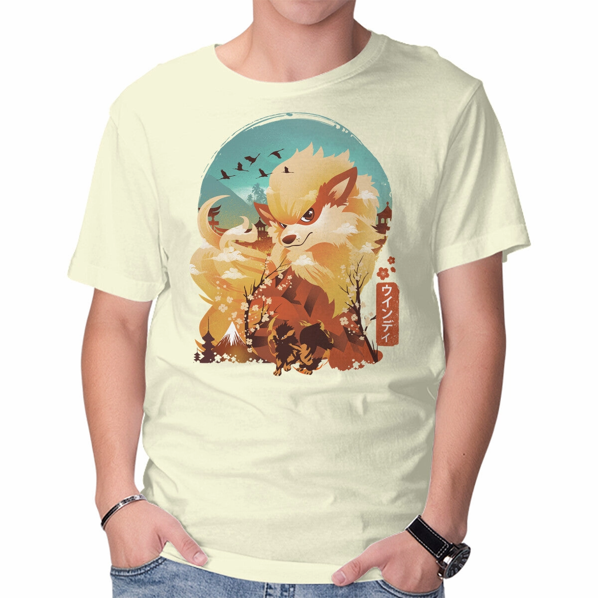 Temperature Regulating Fabric Ukiyo-e Fire Monster