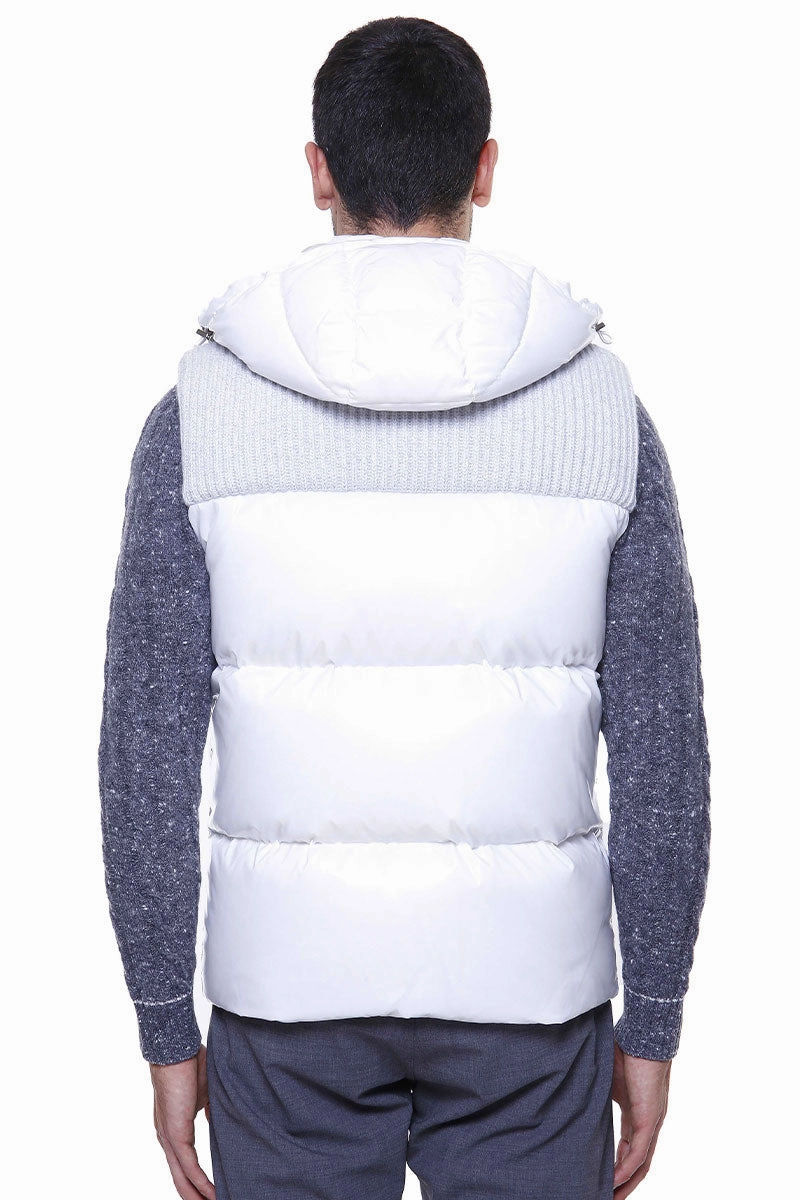Classic Urban Wear Smart Casual Piece Mixed Media Puffer Vest