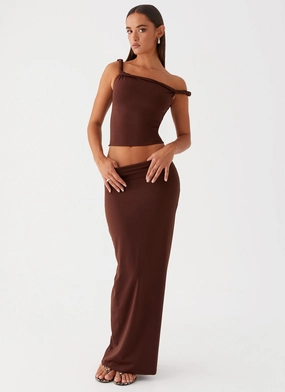 Solace Soul Maxi Skirt - Chocolate Day Wear
