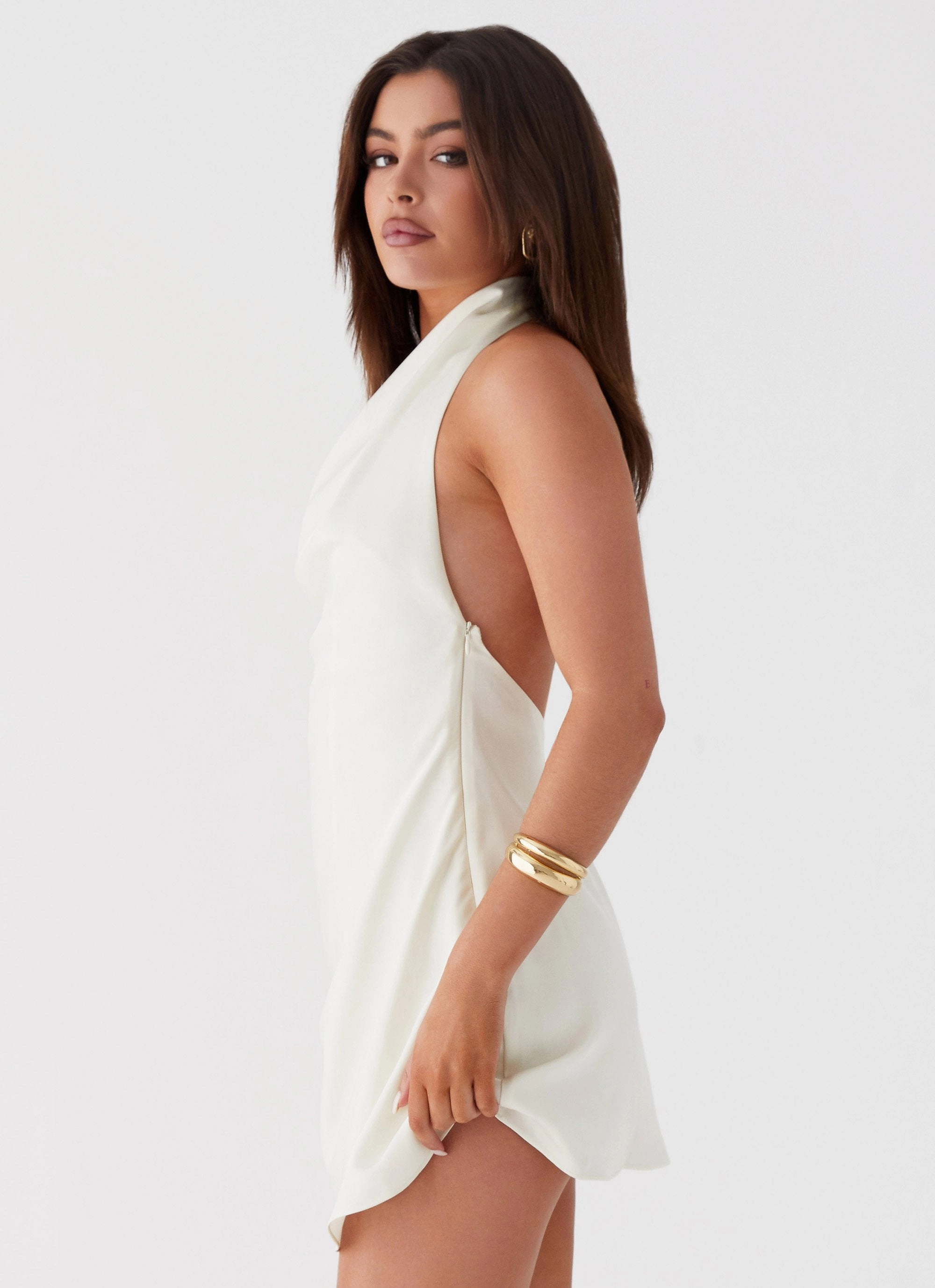 Sonelle Mini Dress - Ivory Snag-Resistant Chic Waistband Design