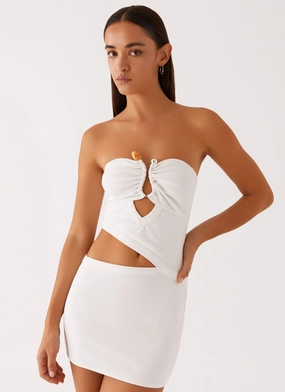 Wild Roses Mini Dress - White DoubleLayeredMaterial