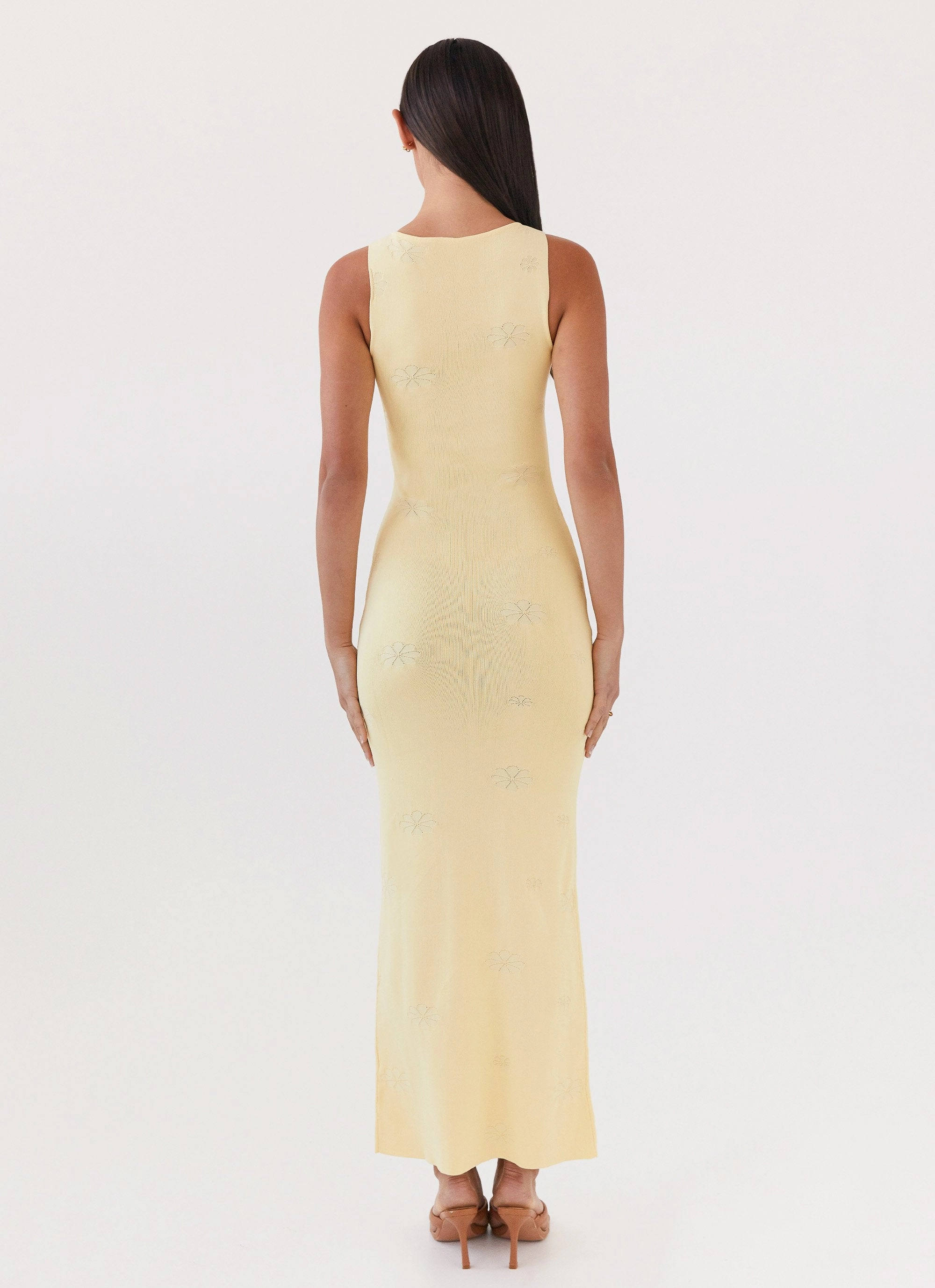 Holly Knit Maxi Dress - Yellow Elegant evening wear