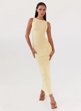 Holly Knit Maxi Dress - Yellow Trend Fit
