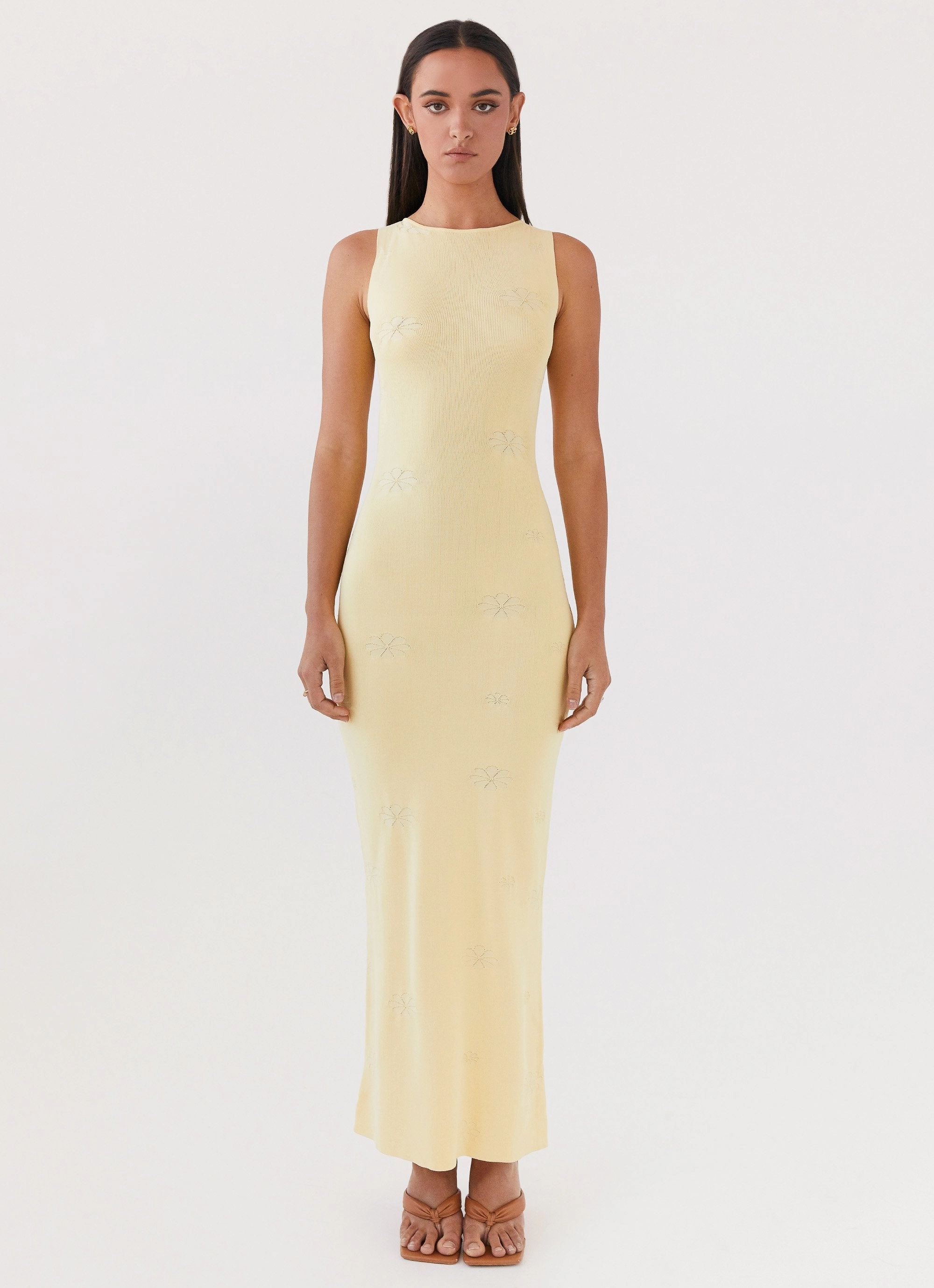 Holly Knit Maxi Dress - Yellow Chic Comfort Look