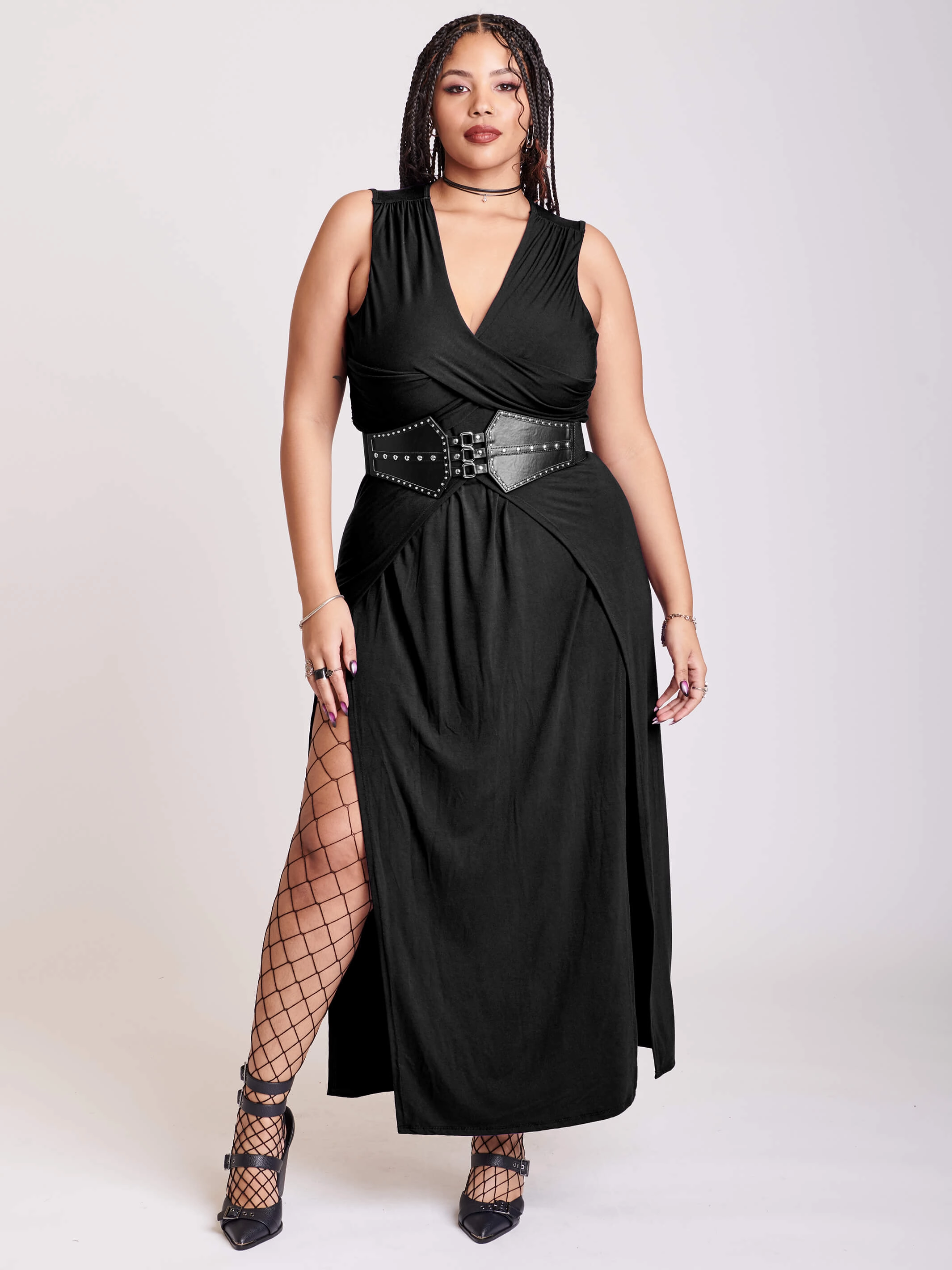 Clean Outfit Black Twist Front Dress