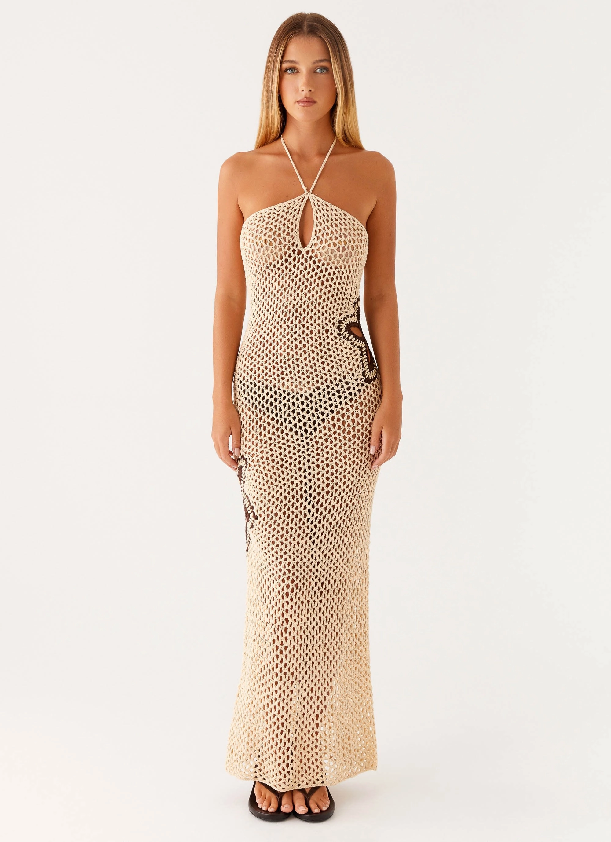 Breezy Fit Curve-Enhancing Aster Crochet Maxi Dress - Pastel Yellow