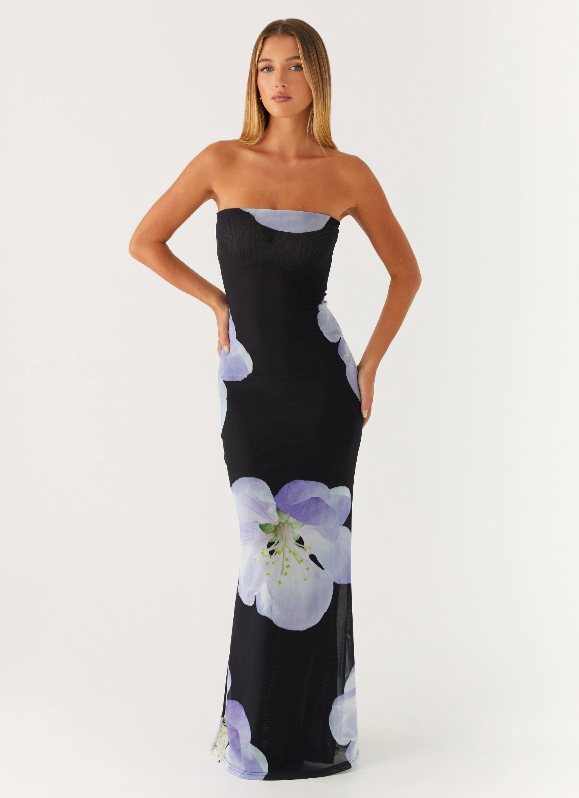 High low hem Jorja Maxi Dress - Flower Print