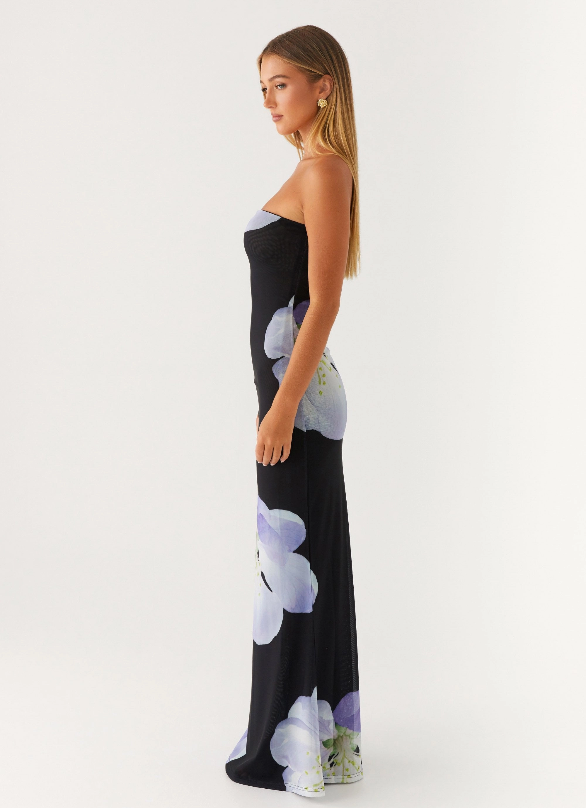 Street Elegance Asymmetrical hem Jorja Maxi Dress - Flower Print