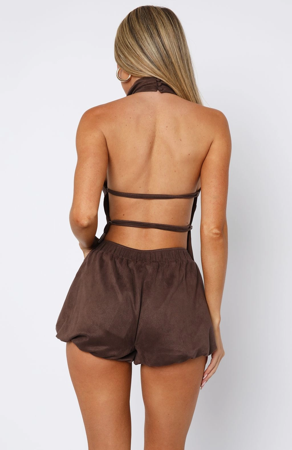 Still Love Me Faux Suede Mini Shorts Dark Chocolate Summer Layers Slim Fit Design