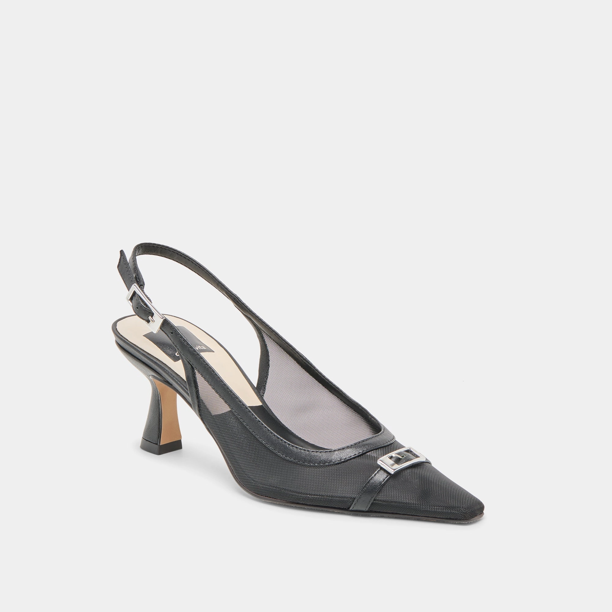 LORINE HEELS ONYX MESH Closed Toe Style Buckle Up