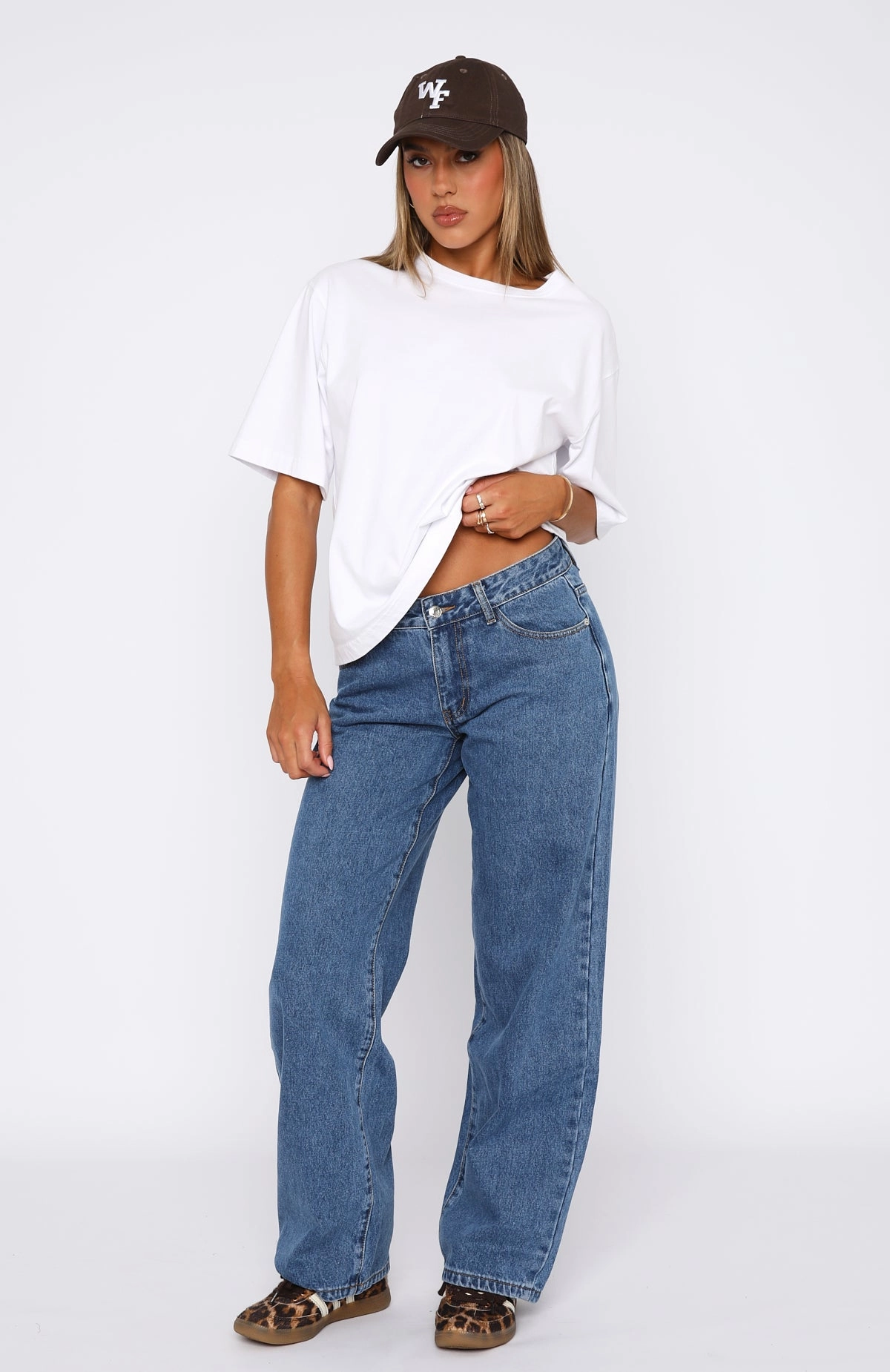 Bring The Style Low Rise Wide Leg Jeans Admiral Blue Durable Hardware