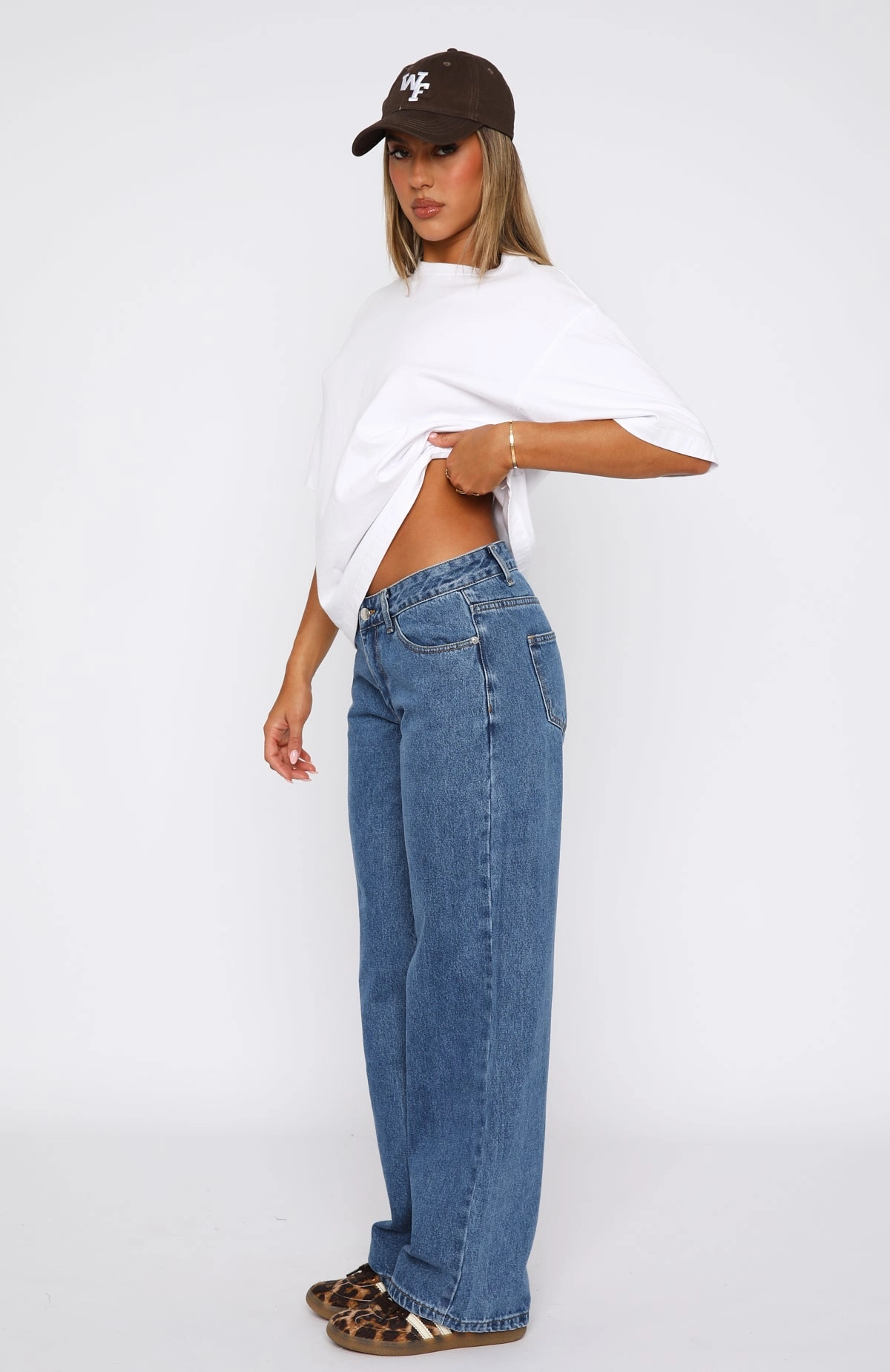 Suitable Outfit Bring The Style Low Rise Wide Leg Jeans Admiral Blue
