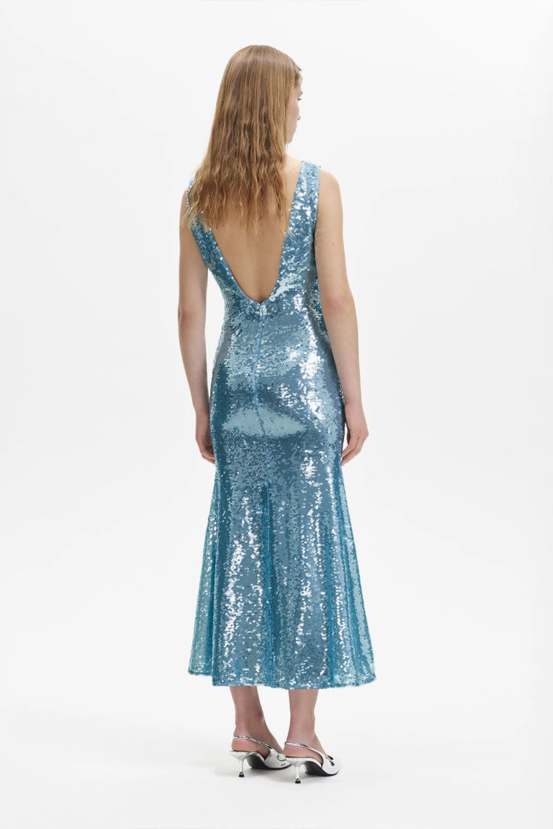 Sequin V Neck Maxi Dress Beach Moment