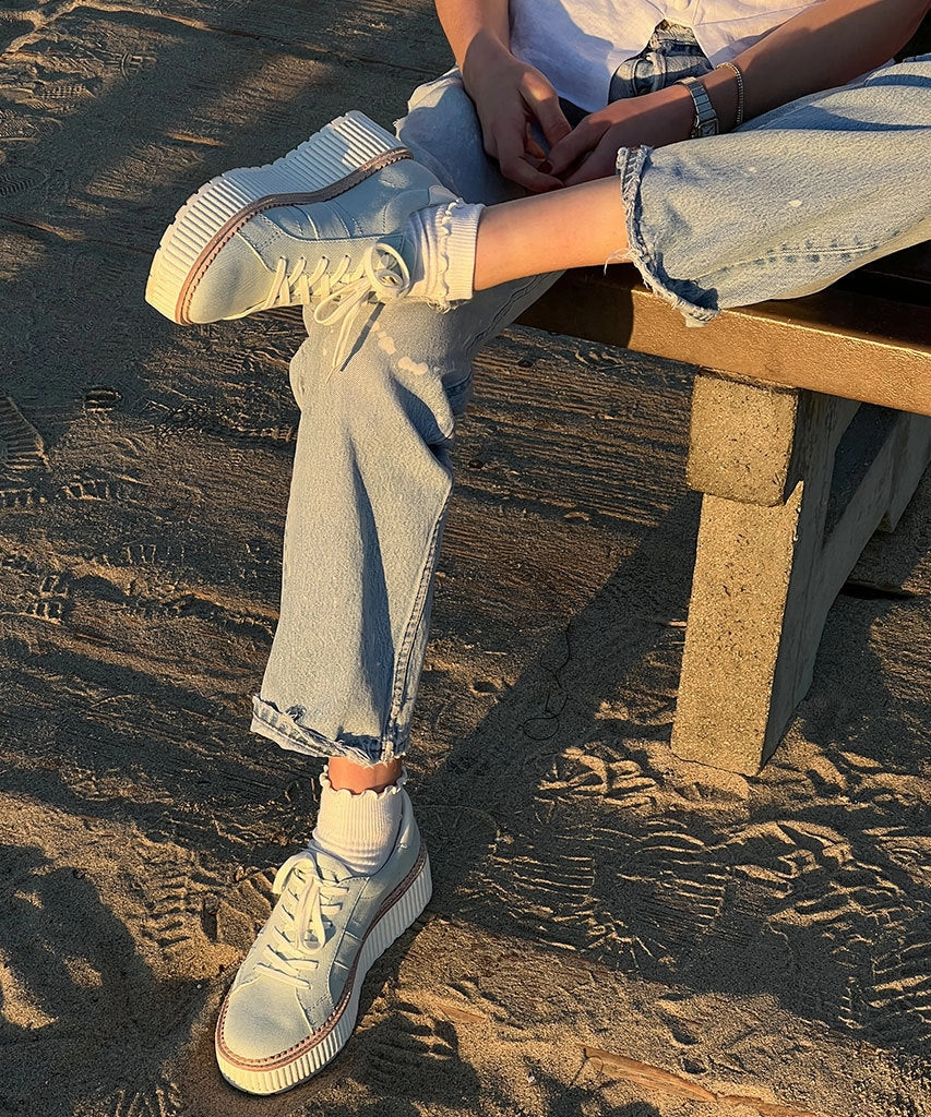 TIGER SNEAKERS LIGHT BLUE DENIM Padded