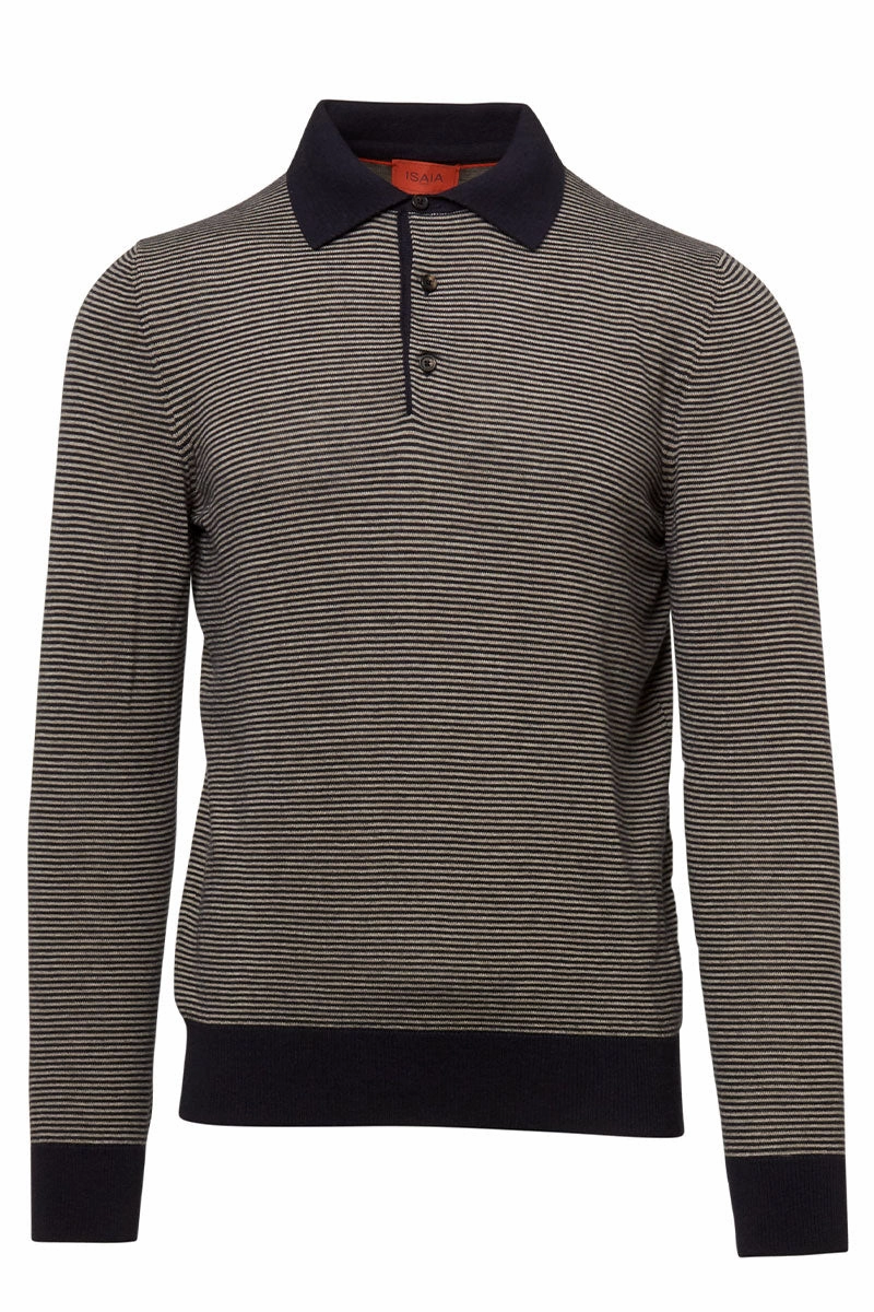 Striped Polo Essential Design Tapered Armhole Design