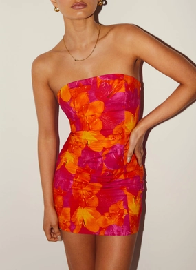 Draped Layer Stuck On You Mini Tube Dress - Floral Sun