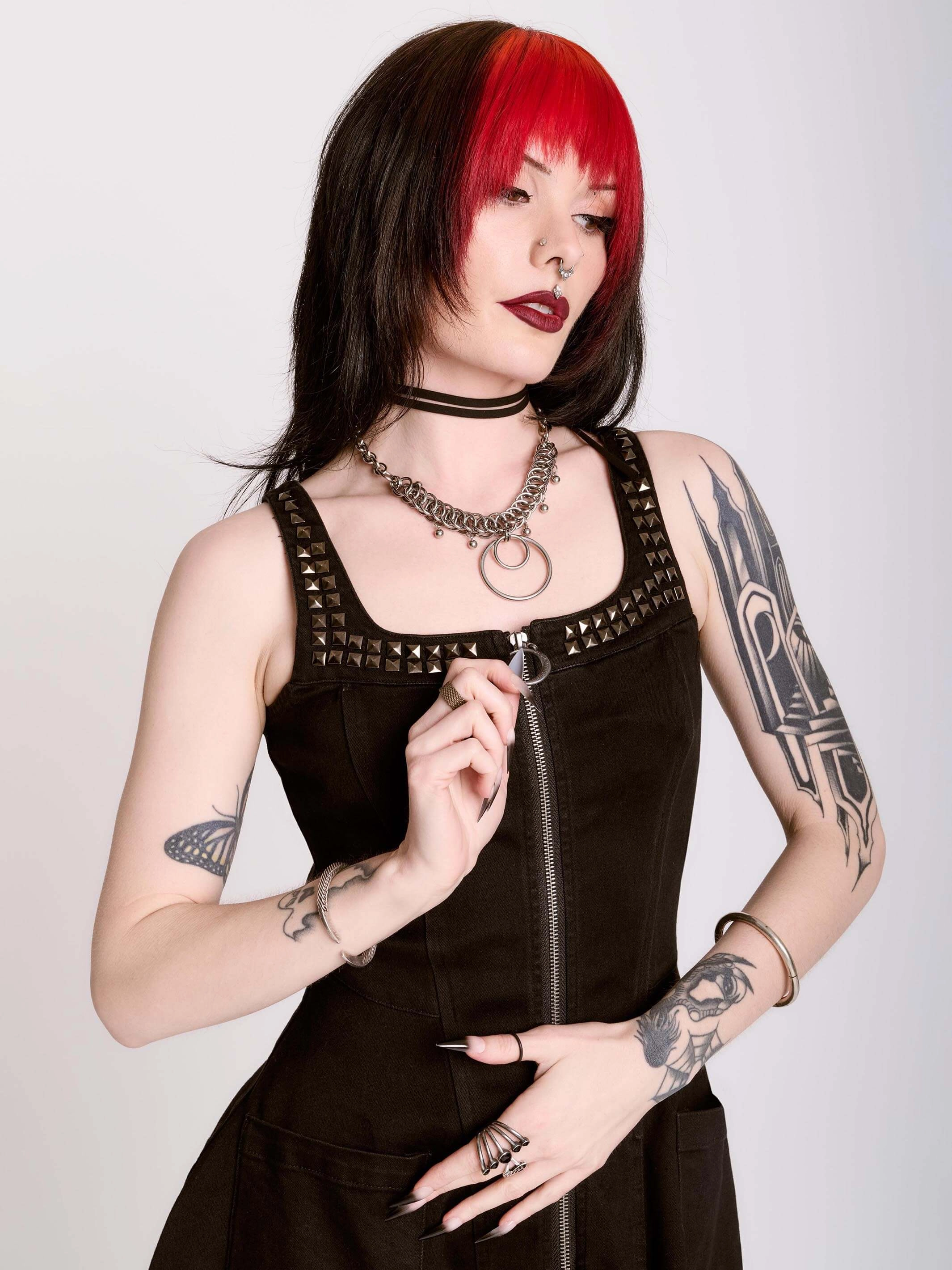 Easy Wrap Studded Denim Dress