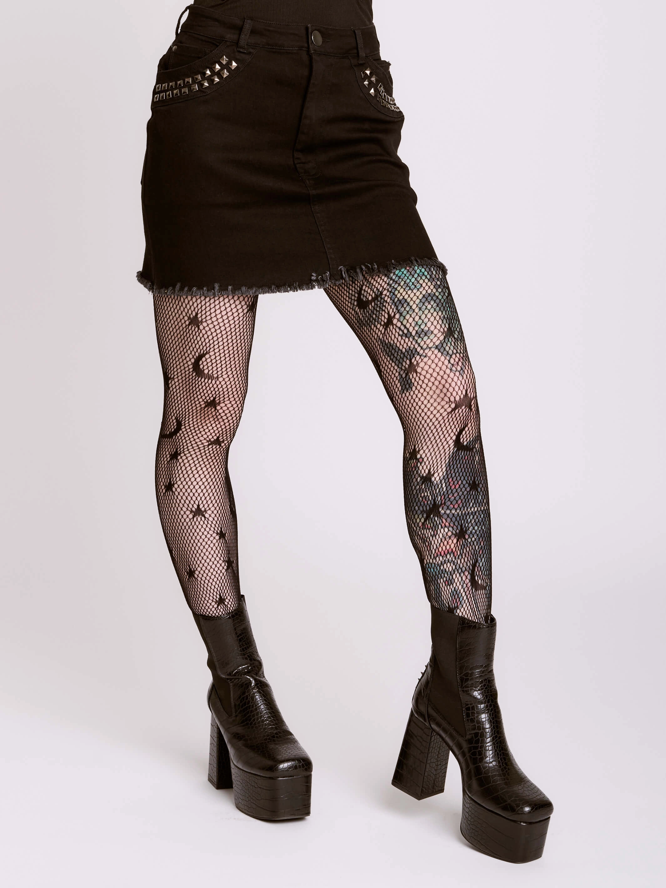 Studded Denim Skirt Refined Mood