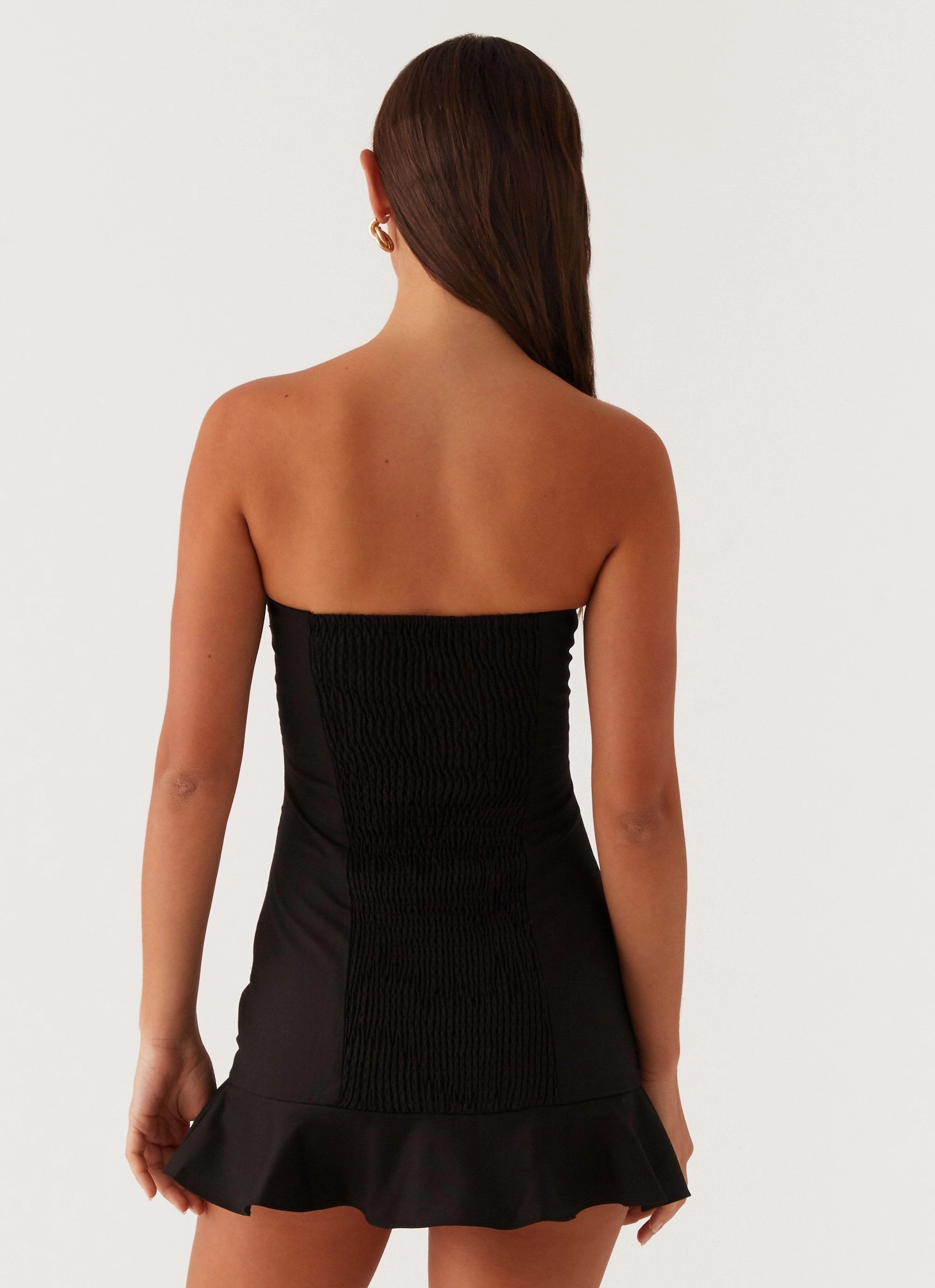 Delmi Bustier Mini Dress - Black Delicate Finish