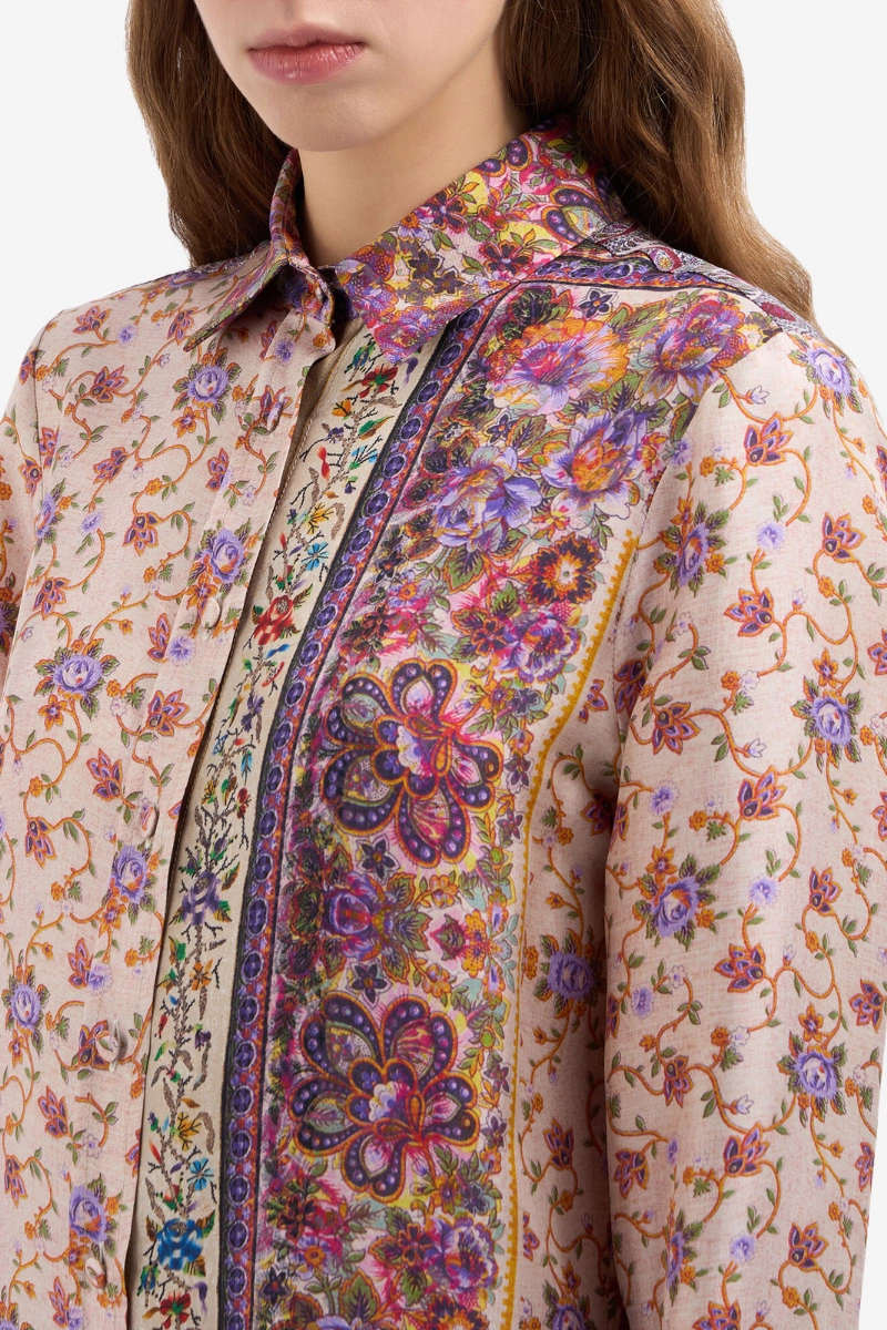 Tailored Style ALOE Printed Silk Shirt