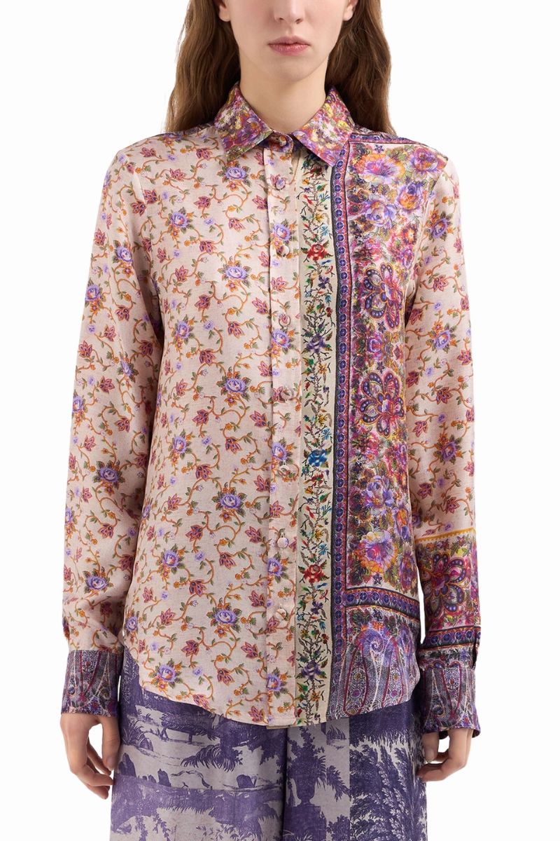 Graphic Art ALOE Printed Silk Shirt