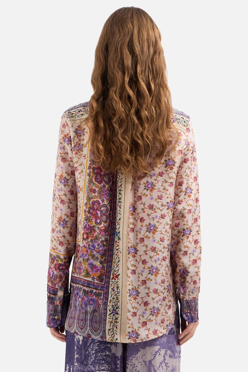 Relaxed Vibe Sustainable Dye Process ALOE Printed Silk Shirt