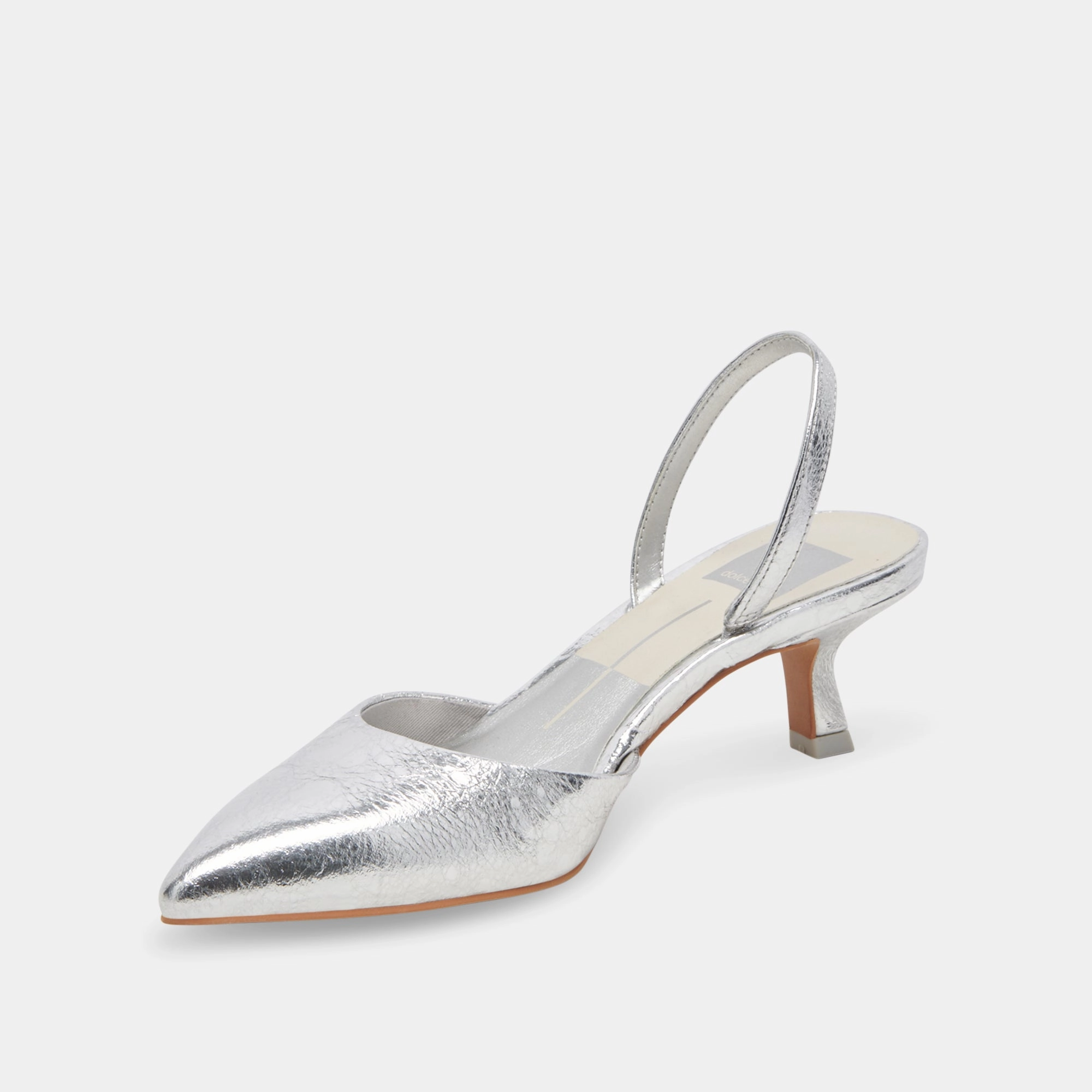 CORSA WIDE HEELS SILVER CRACKLED LEATHER Zip Close