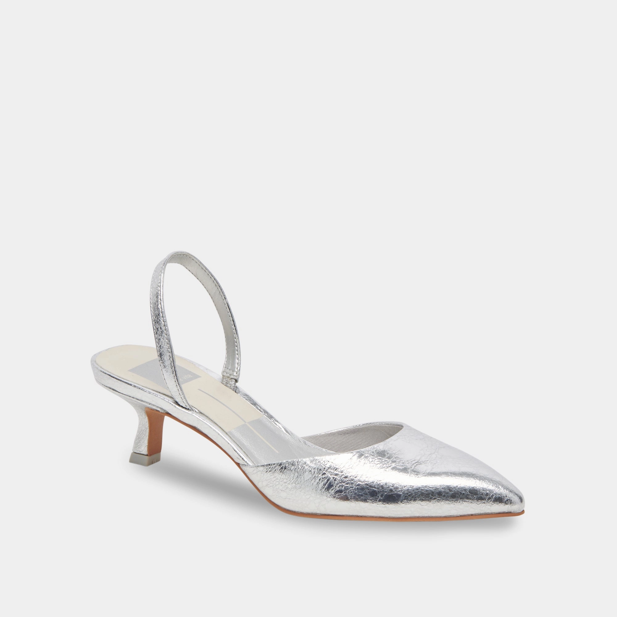 CORSA WIDE HEELS SILVER CRACKLED LEATHER Fast Ship