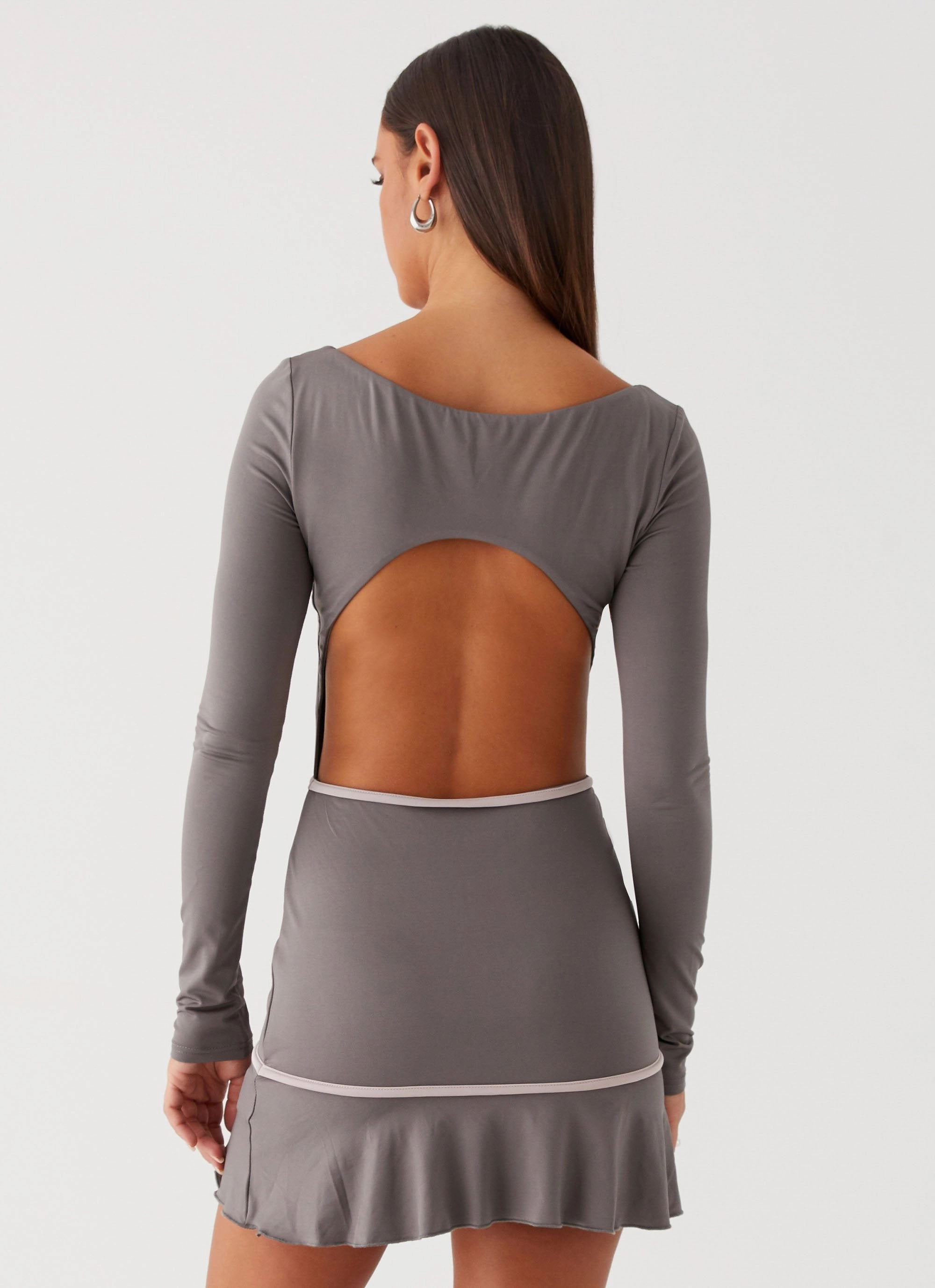 Air Touch French Flirt Mini Dress - Charcoal