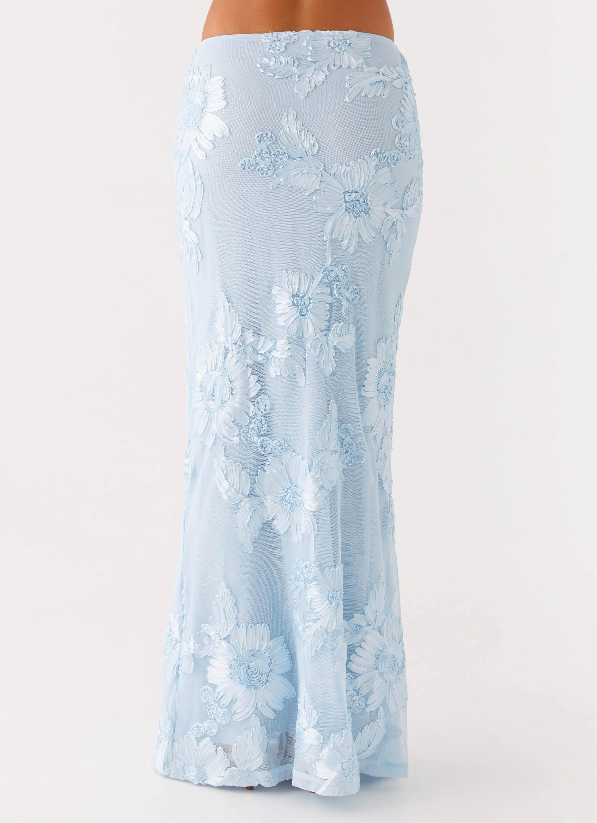 Radiate Maxi Skirt - Blue Crisscross Back Formal Event