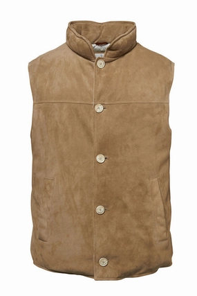 Suede Down Vest Teflon coating