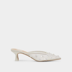 Stylish Boots CLARA PEARL HEELS TRUE WHITE DAISY MESH