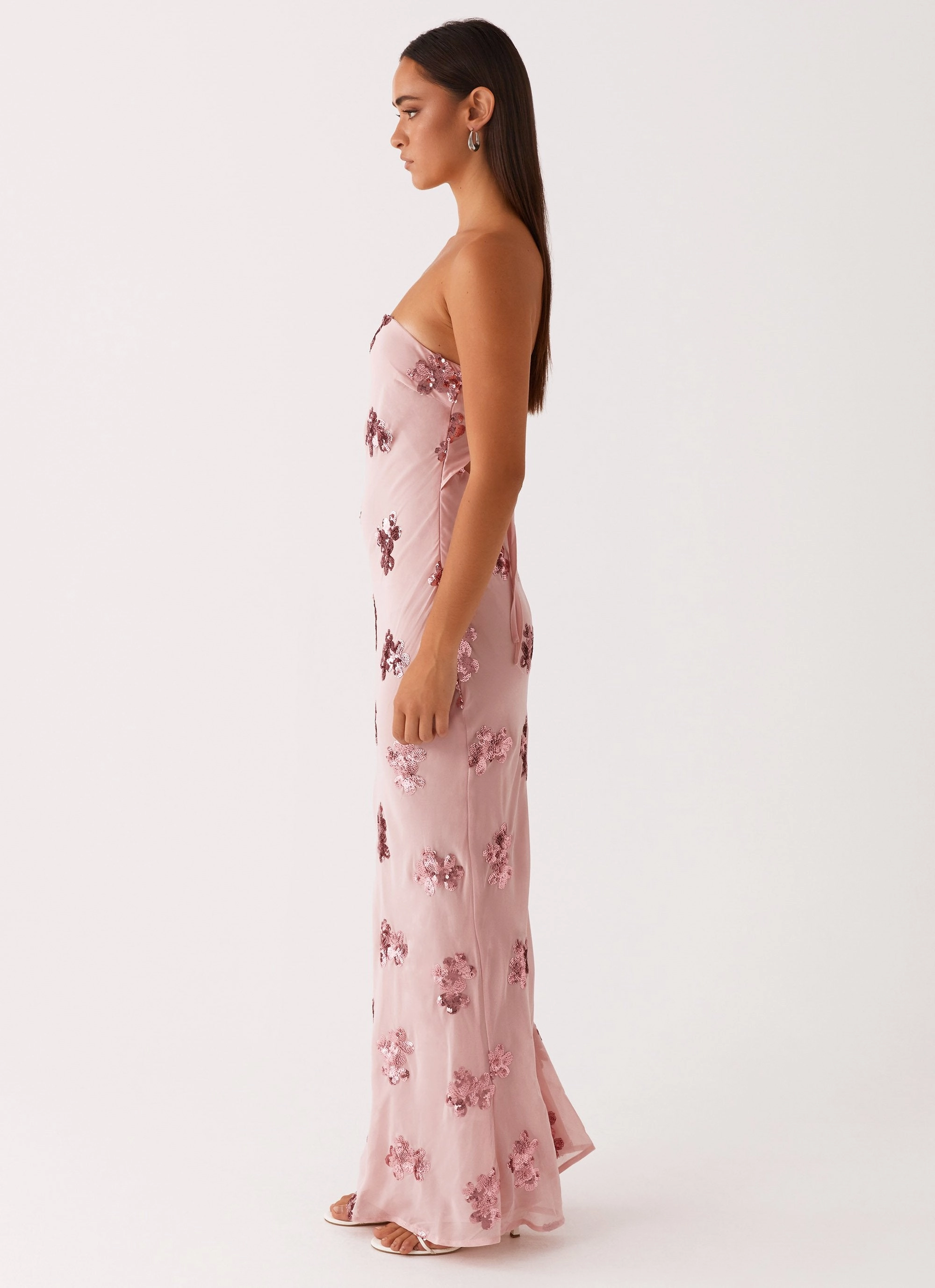 Back Detail Luxe Look Sweet Escape Sequin Maxi Dress - Baby Pink