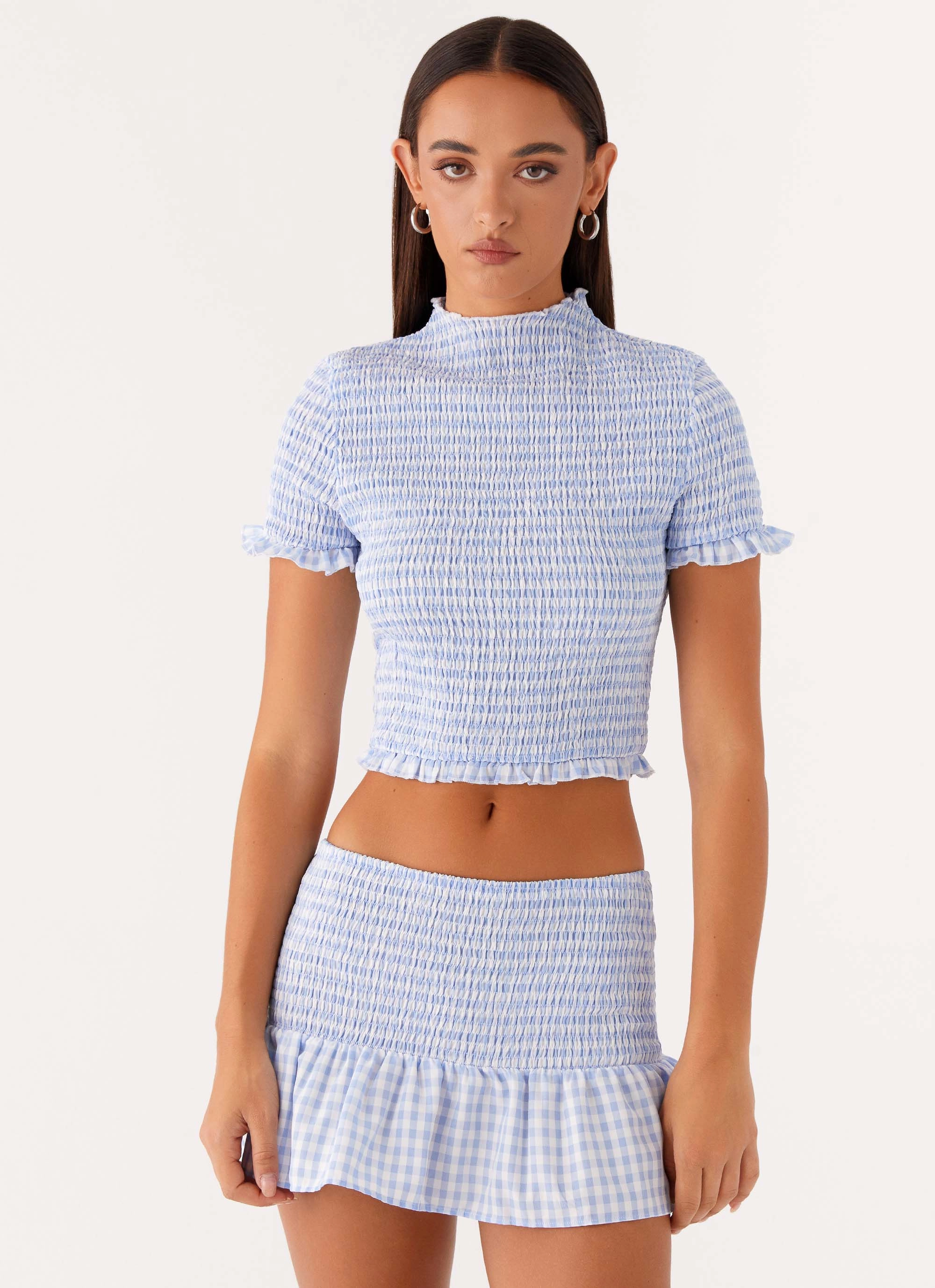BioBased Fibers Sweetest Pie T-Shirt - Baby Blue Gingham