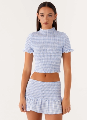 BioBased Fibers Sweetest Pie T-Shirt - Baby Blue Gingham