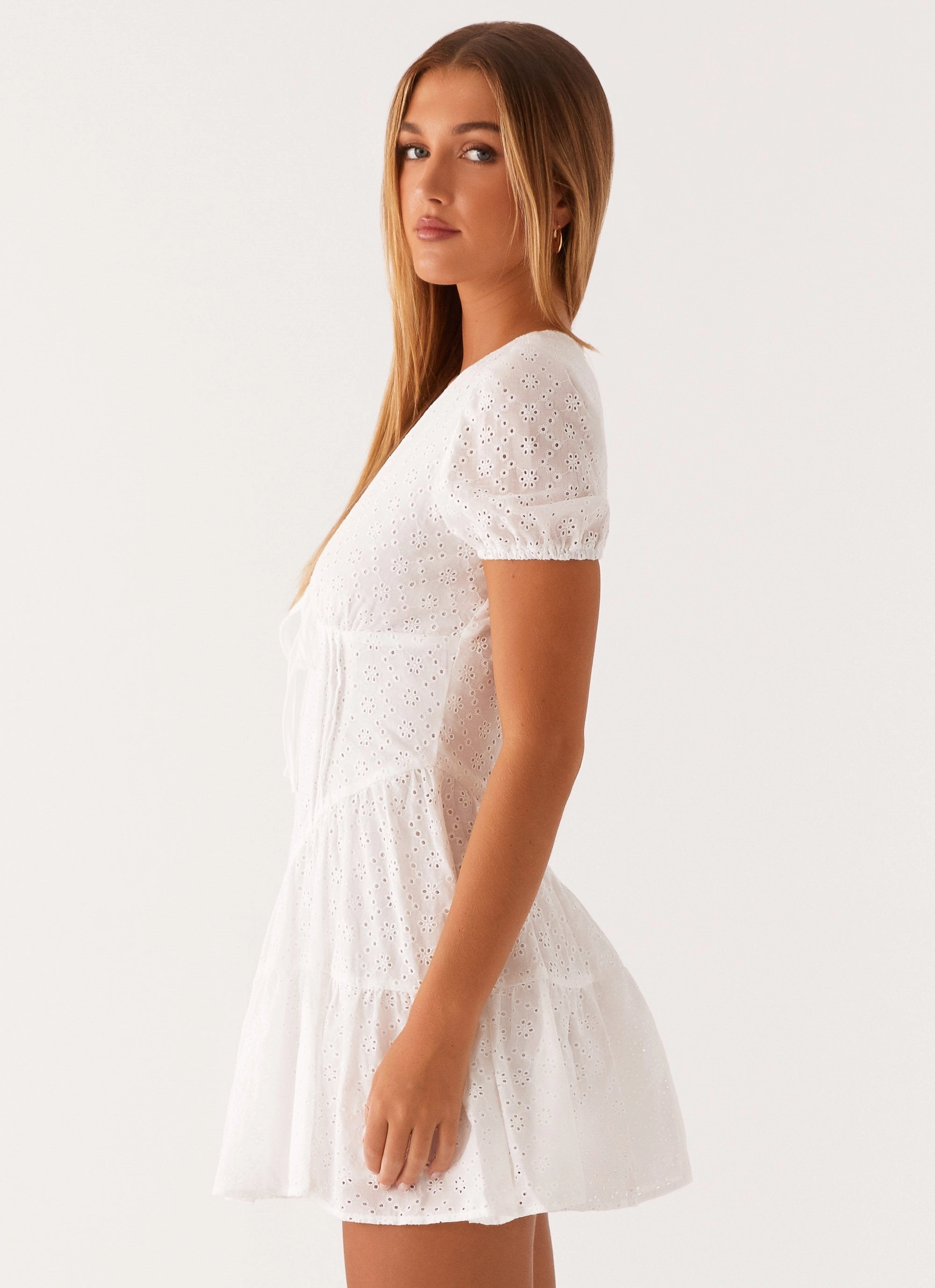 Sweetness Mini Dress - White Artisanal-Detail
