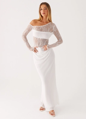 Chic Waist Take Your Time Maxi Dress - White