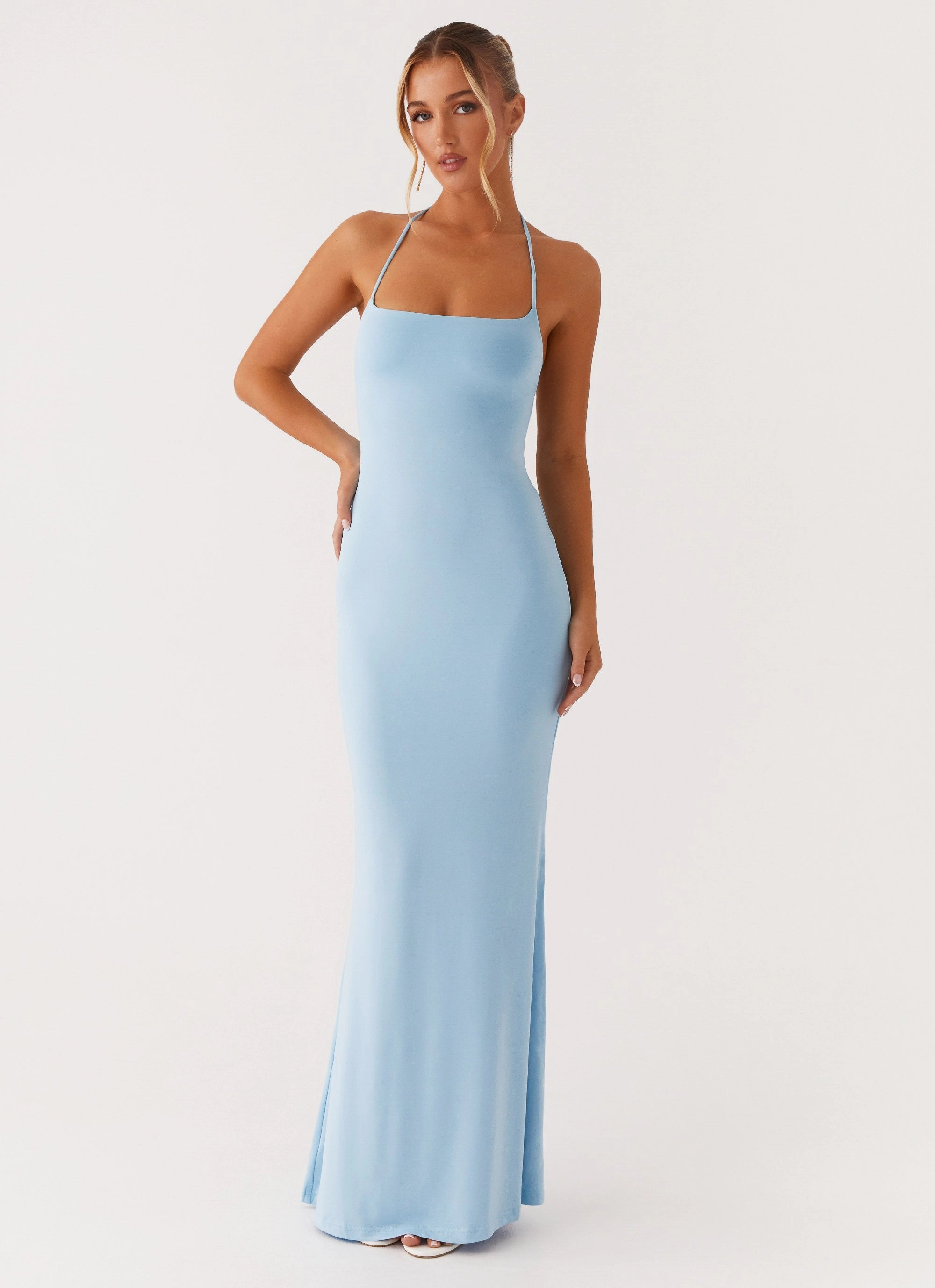 Talk About Us Maxi Dress - Blue Contemporary Layer Subtle Glam