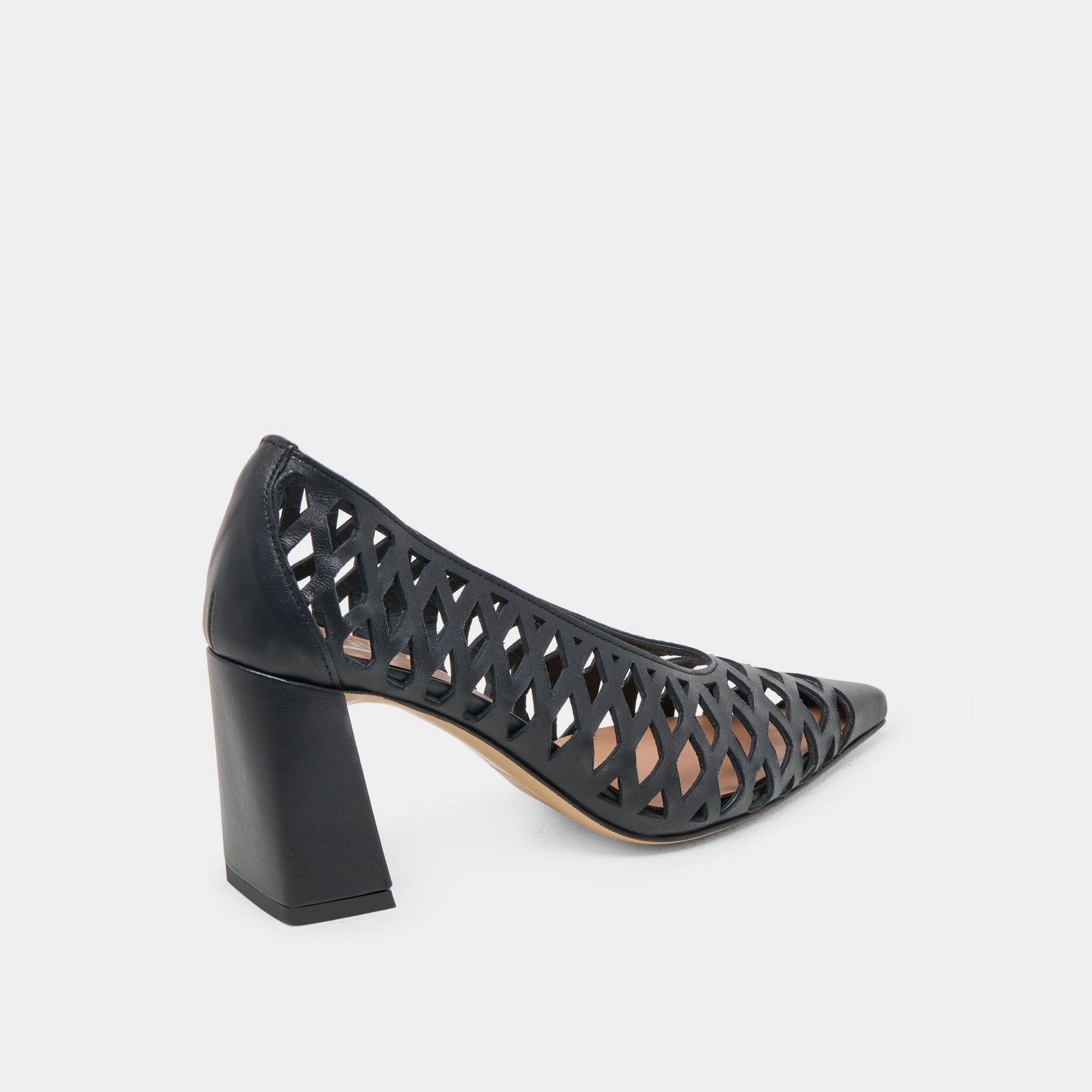 TANYA HEELS BLACK WOVEN LEATHER Best Seller